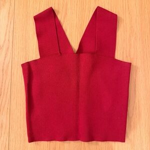 A.L.C. - Square Neckline Sleeveless Tank Top - Dark Red - XS